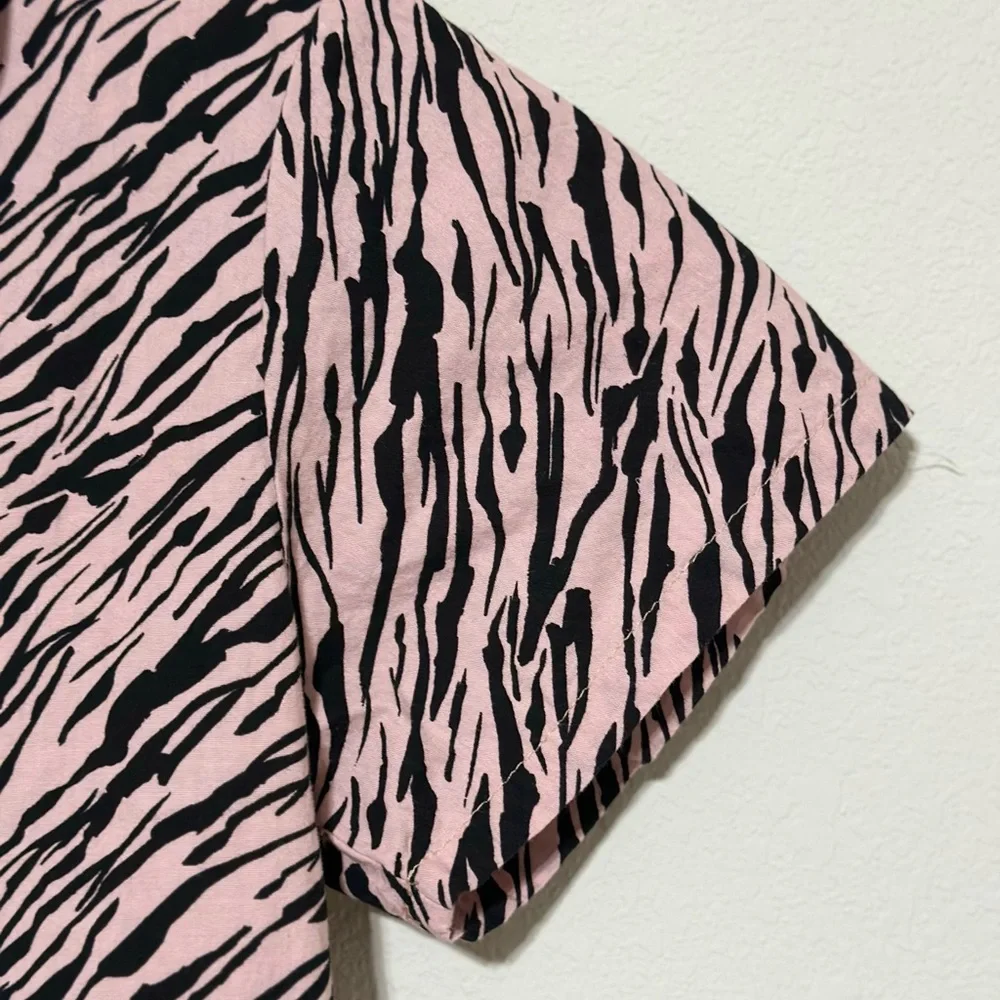 Global Pajamas Shorts Zebra Print Black Pink 100% Cotton Size‎ Small Sleepwear